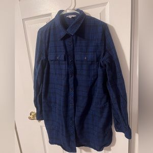 LL Bean Women's Signature Chamois Tunic - Classic Navy Plaid